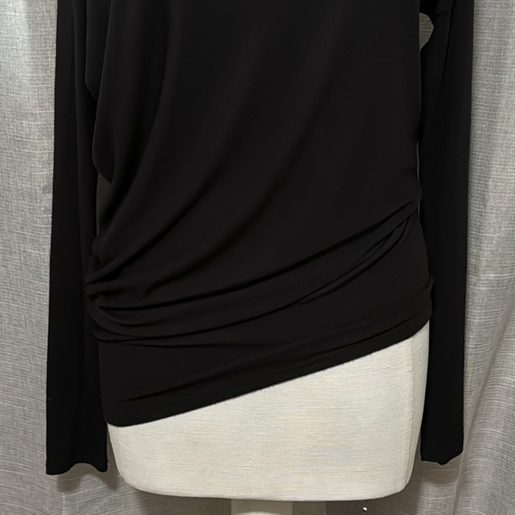 Athleta Asymmetric Hem Long-Crew Neck-BatWing Sleeve-Sz XXS-Black - Picture 2 of 16